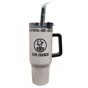 Slim Chickens‎ Logo 40oz Stainless Steel Vacuum Insulated Tumbler With Straw 482